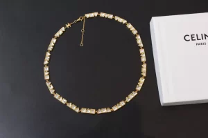Celine Geometric Gold Strass Necklaces