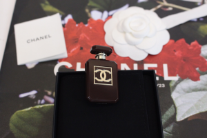 Chanel CC Logo Perfume Resin Brooch