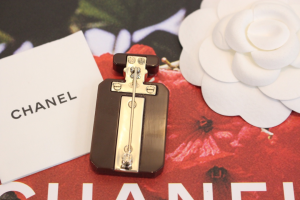 Chanel CC Logo Perfume Resin Brooch