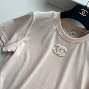 Chanel CC Pink Cotton T Shirt