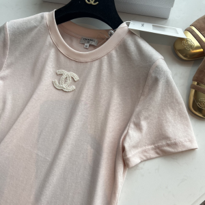 Chanel CC Pink Cotton T Shirt