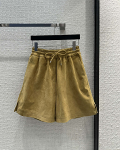 Loewe Brown Suede Mid Rise Shorts
