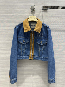 Miu Miu Denim Blue Zip Up Jackets