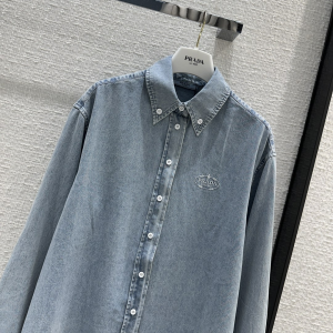 Prada Washed Denim Blue Shirt