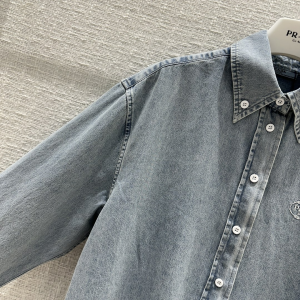 Prada Washed Denim Blue Shirt