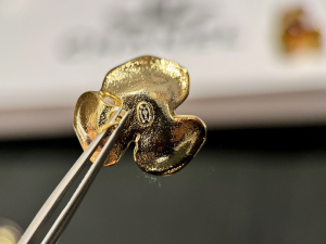 Chanel Gold Camellia Flower Earrings