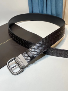 Bottega Veneta Square Buckle Intrecciato Weave Leather Belt Dark Brown 40MM Bottega Veneta Square Buckle Intrecciato Weave Leather Belt Dark Brown 40MM