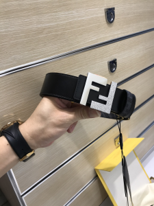 Fendi Squared FF Logo Buckle Black Leather Belt 38MM Fendi Squared FF Logo Buckle Black Leather Belt 38MM