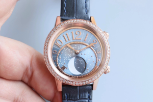 Jaeger LeCoultre Rendez Vous Moon Serenity Crystals Watch Navy Leather Jaeger LeCoultre Rendez Vous Moon Serenity Crystals Watch Navy Leather