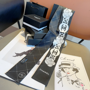 Chanel Slim Bandeau Silk Twill Black