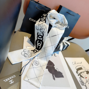 Chanel Slim Bandeau Silk Twill White