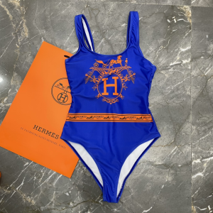 Hermes Blue One Piece Swimsuit