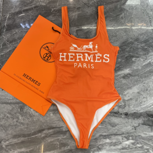 Hermes Orange One Piece Swimsuit