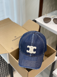 Celine Triomphe Baseball Cap Hat Denim Blue Union Celine Triomphe Baseball Cap Hat Denim Blue Union