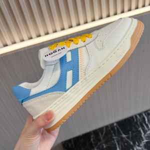Hogan H630 Basketball Nappa Leather Sneakers White Blue Yellow Hogan H630 Basketball Nappa Leather Sneakers White Blue Yellow