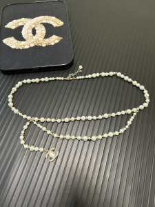 Chanel CC Logo Pearls Waist Belt