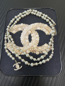 Chanel CC Logo Pearls Waist Belt