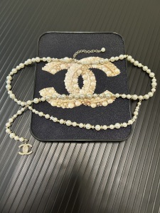Chanel CC Logo Pearls Waist Belt