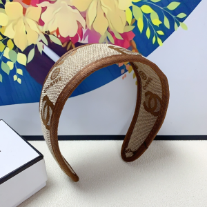 Chanel CC Logo Headband Beige