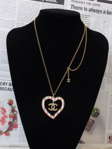 Chanel CC Heart Pendant Necklaces