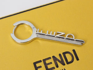 Fendi Key Shaped Silver Single Earrings