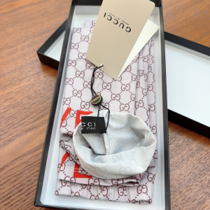 Gucci GG Silk Long Fingerless Gloves Brown