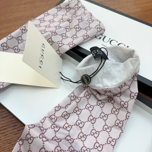 Gucci GG Silk Long Fingerless Gloves Brown