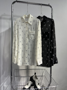 Celine Crystal Triomphe Silk Shirt