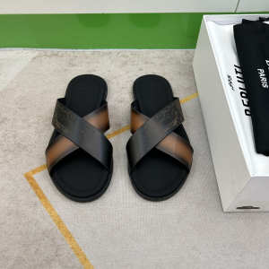 Berluti Sifnos Scritto Leather Sandal Black Brown Calf Leather Berluti Sifnos Scritto Leather Sandal Black Brown Calf Leather