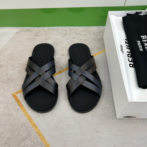 Berluti Sifnos Scritto Leather Sandal Black Calf Leather Berluti Sifnos Scritto Leather Sandal Black Calf Leather