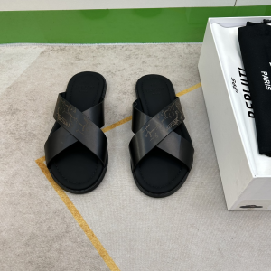 Berluti Sifnos Scritto Leather Sandal Black Calf Leather Berluti Sifnos Scritto Leather Sandal Black Calf Leather
