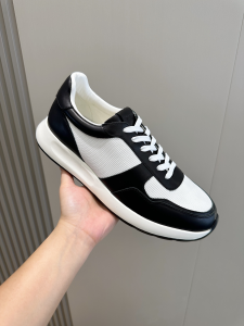 Tods Black Calf Leather and White Technical Fabric Sneakers Tods Black Calf Leather and White Technical Fabric Sneakers