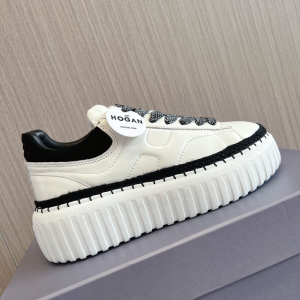 Hogan H Stripe White Black Leather Platform Sneakers Hogan H Stripe White Black Leather Platform Sneakers