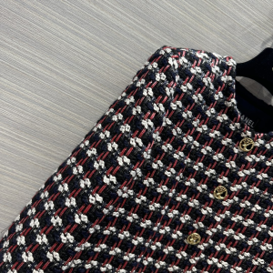 Chanel Black Red Tweed Jacket