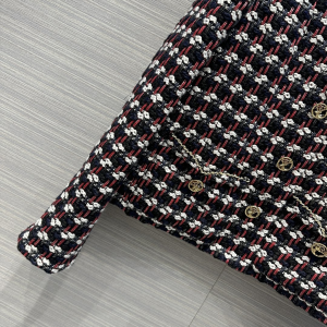 Chanel Black Red Tweed Jacket
