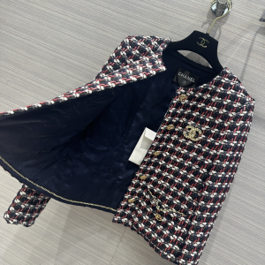 Chanel Black Red Tweed Jacket