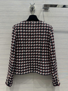 Chanel Black Red Tweed Jacket