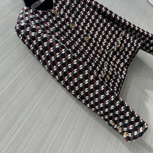 Chanel Black Red Tweed Jacket