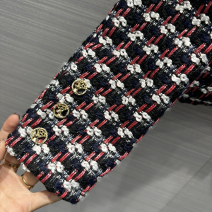 Chanel Black Red Tweed Jacket