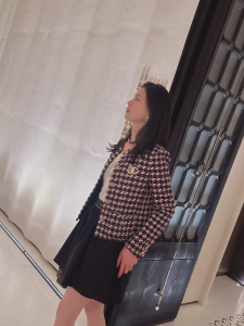 Chanel Black Red Tweed Jacket