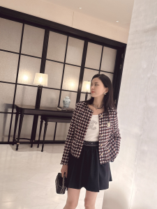 Chanel Black Red Tweed Jacket