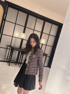 Chanel Black Red Tweed Jacket
