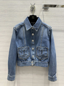 Chanel CC Washed Denim Blue Jacket