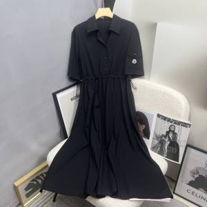 Moncler poplin midi shirt dress Black Moncler poplin midi shirt dress Black
