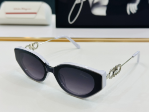 Ferragamo Gancini Cat Eye Eyewear Sunglasses SF3514 Black White Ferragamo Gancini Cat Eye Eyewear Sunglasses SF3514 Black White