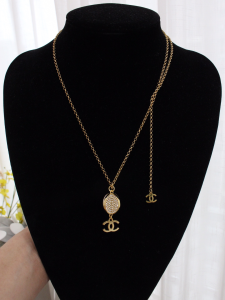 Chanel CC Logo Gold Pendant Necklaces