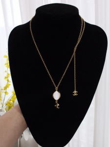Chanel CC Logo Gold Pendant Necklaces