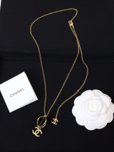 Chanel CC Logo Gold Pendant Necklaces
