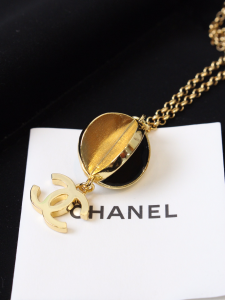 Chanel CC Logo Gold Pendant Necklaces