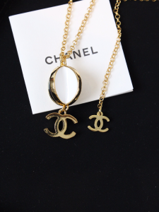 Chanel CC Logo Gold Pendant Necklaces